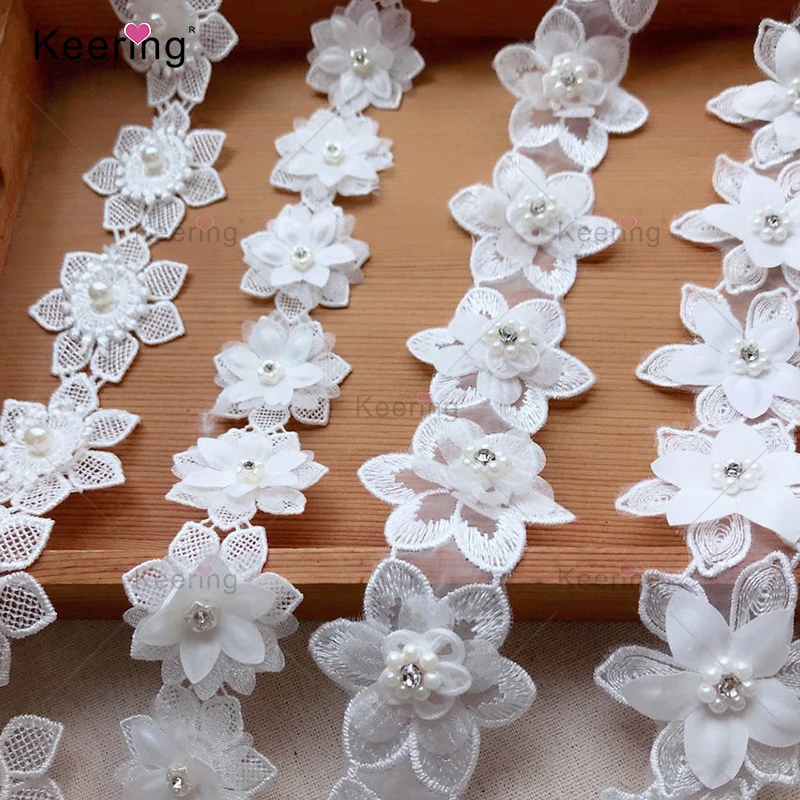 

2021 new arrival Wholesale Manufacturer high quality dyed Milk Poly Embroidery polyester Lace Trimming WTPA-211