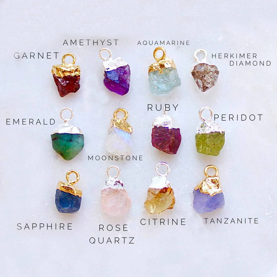 

wholesale natural irregular stone necklace earrings jewelry Pendant Raw gemstone Rough crystal birthstone charms pendant