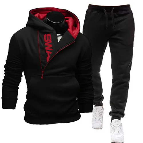 

High Quality Mens Sweatsuit Sets Custom Sweatpants And Hoodie Set Zipper Tracksuit Sweatsuit Sets Oversized Sweatsuit, Picture shows