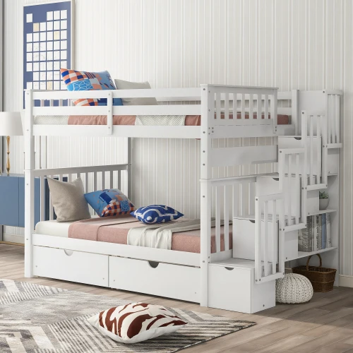 

Free Shipping convertible kids full bunk bed for 9 years old popular high quality solid hardwood twin dubble bunk bed, Grey