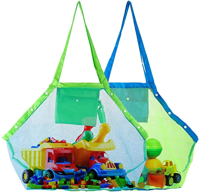 

Extra Large Mesh Beach Bag Beach Toy Mesh Bag mesh bag for beach toys, Blue + green