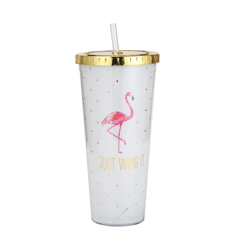 

2019 Trendy wholesale double wall customized plastic tumbler with paper insert, As picture