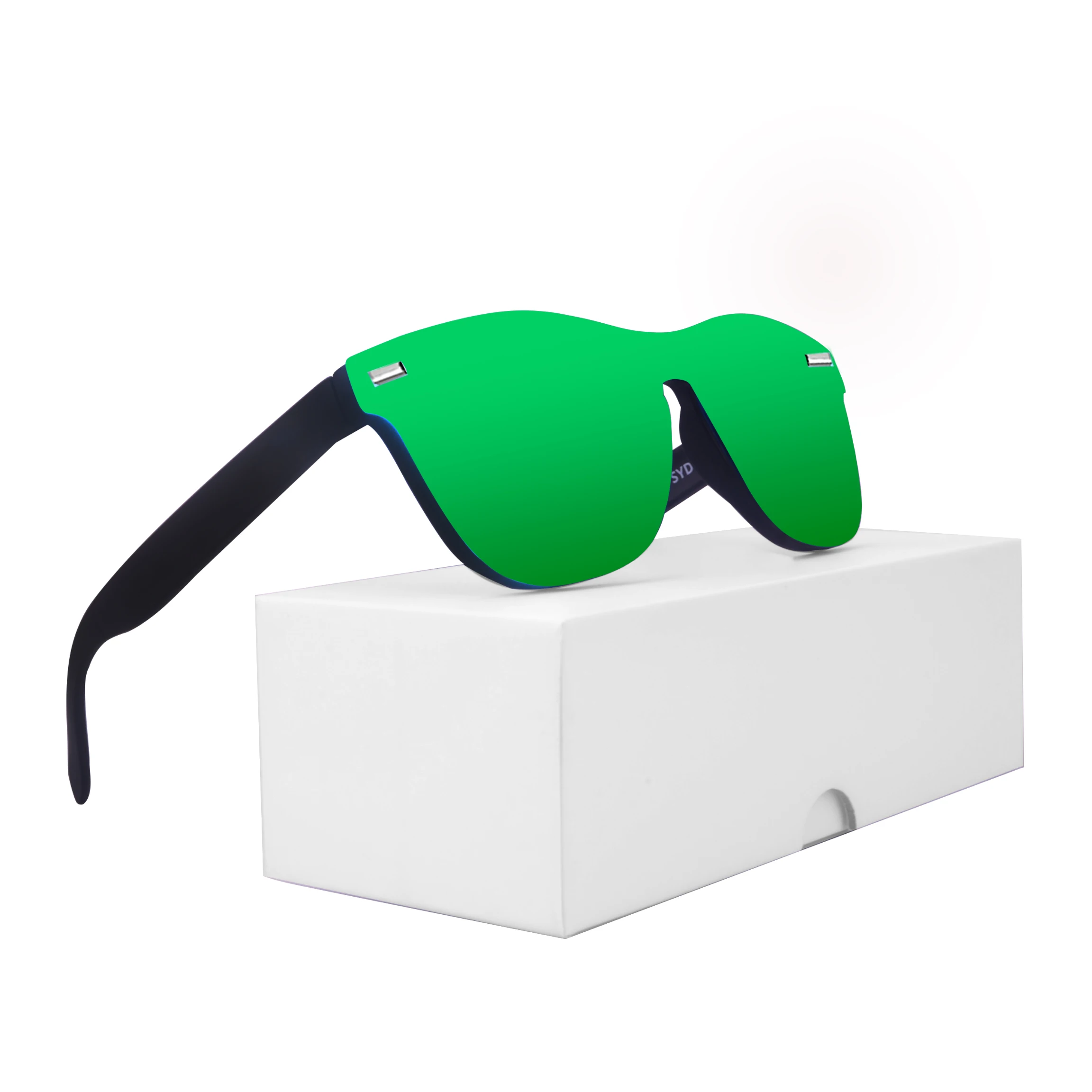 

Free Sample Sun Glasses Rimless Custom Polarized Recycled Material Sunglasses 2019, Custom colors