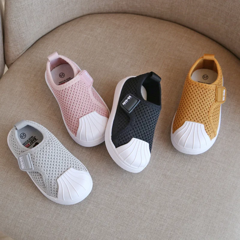 

Spring autumn style children's sports shoes breathable girl's boys' casual shoes baby shell head soft sole knit upper