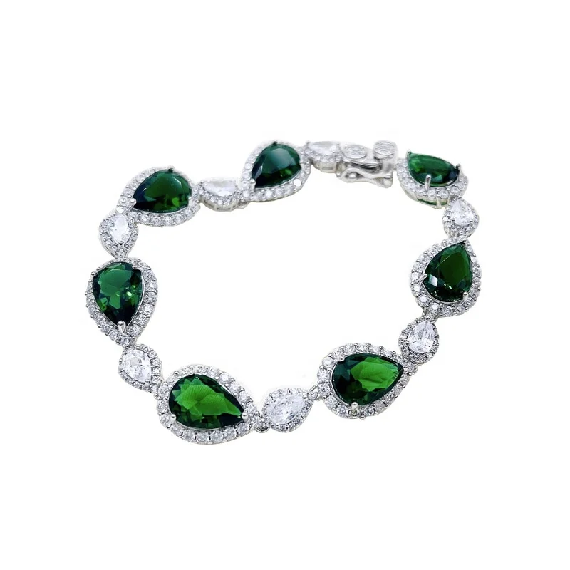 

High Quality Zircon Jewelry Wholesale Fashion Women Jade Bracelet, Red, blue, green