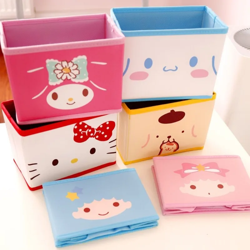 

Cartoon Hello Kitty My Melody Cinnamoroll Dog Pudding Dog The Little Twin Star Cute Cosmetic Bags Toy Folding Storage Box Bag