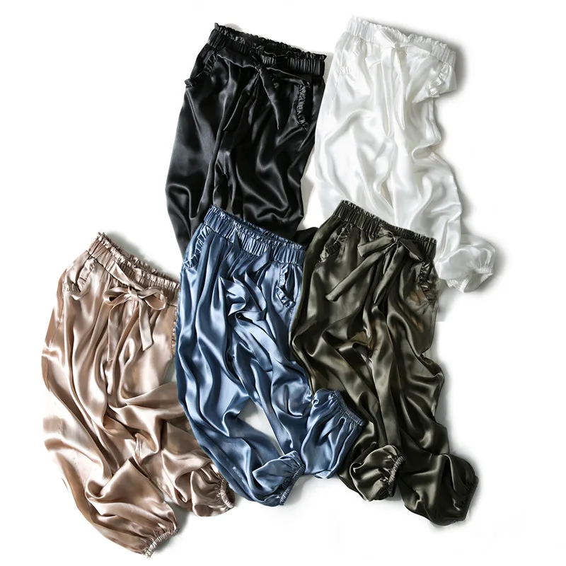

2021 Spring 100% Real Silk Women's Trousers & Pants Mulberry Silk Pants