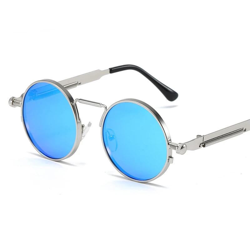 

Suowei ODM Gafas De Sol Steampunk Sunglasses Men Spring Metal Temples Lentes Round Frame Wholesale Sunglasses, 7 colors