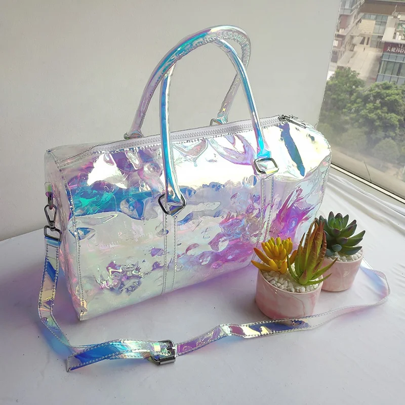 

hot sale handbags for women waterproof pvc crossbody bag transparent sling Tote bag Clear Hologram PVC Duffle Bag