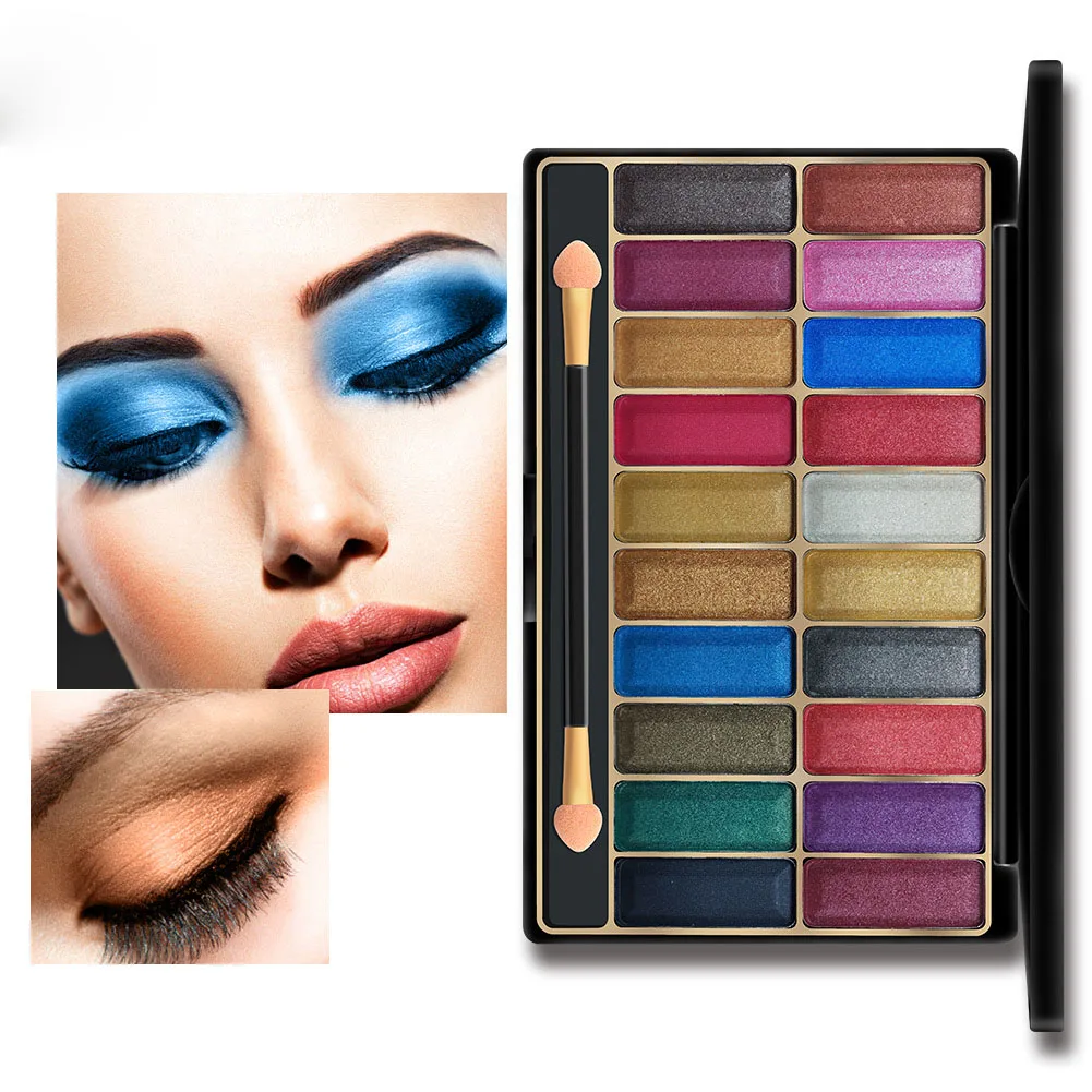 

Yiwu Cosmetics Wholesale 2021 Hot Sales 20-colors Pearl Brightening Waterproof Portable Custom Eyeshadow Palette Private Label
