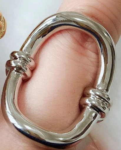 

18K Gold Plated Geometric Cuff Finger Rings Hollow Round Ring For Men Women, As photo