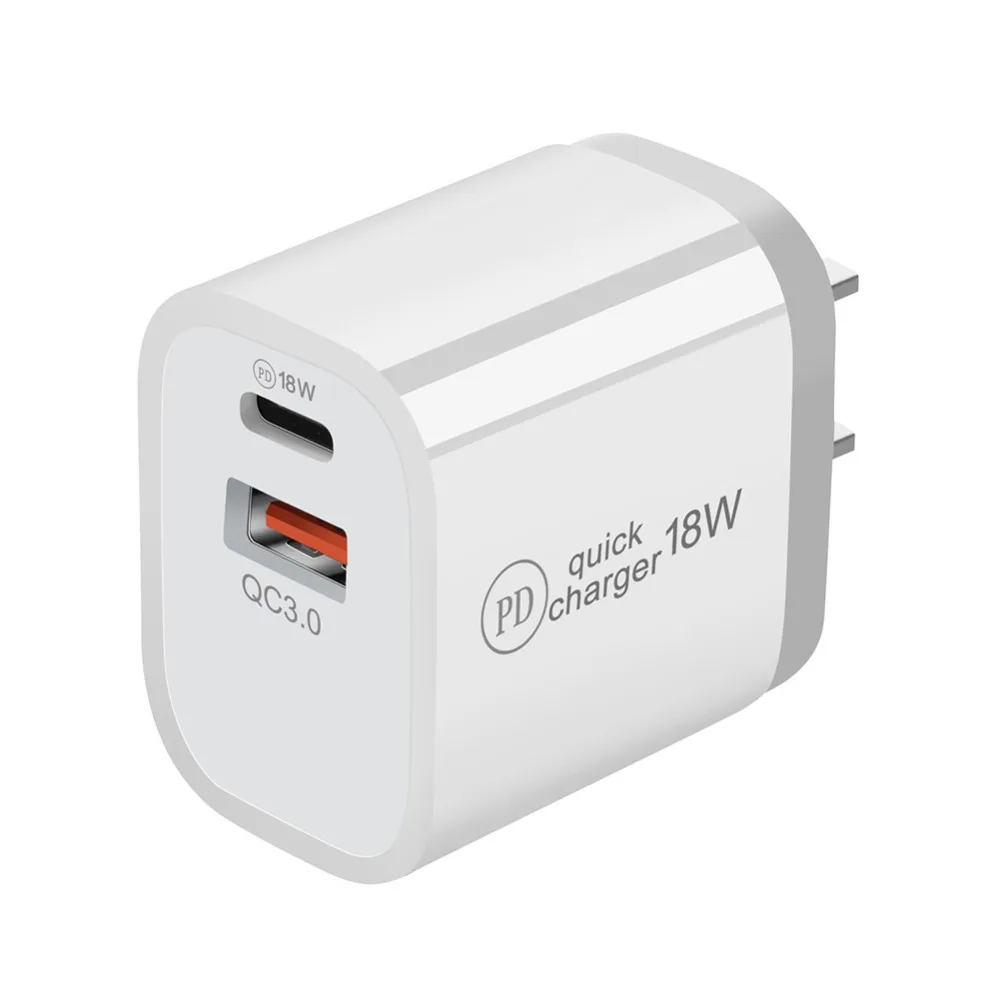 

18W 3A PD Type-C QC3.0 USB Fast Charger Mobile Phone US UK EU AU Plug Adapter For iPhone 12 Samsung Oneplus HTC Xiaomi USB C