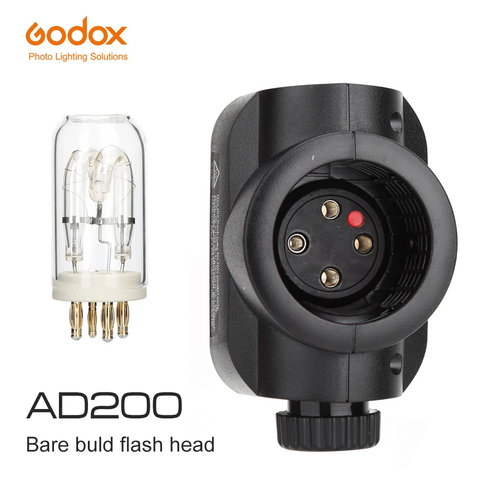 

inlighttech Godox AD200 H200J Bare Bulb Flash Head for Godox AD200 with Flash Bulb, Black