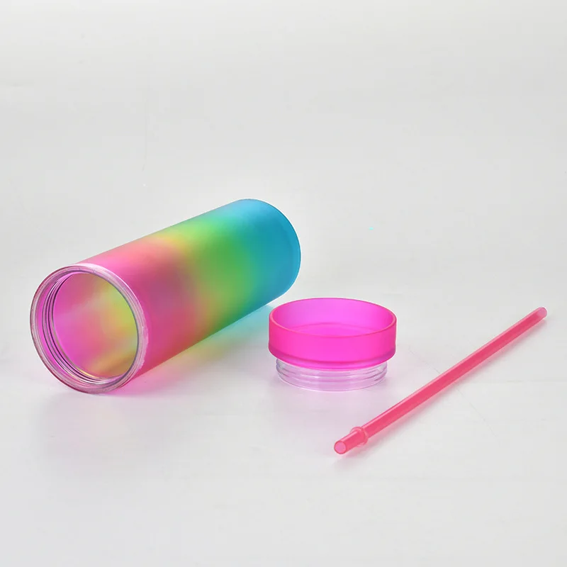 

China Promotional Products Creative Plastic Straw Water Cup Colorful Portable Cup