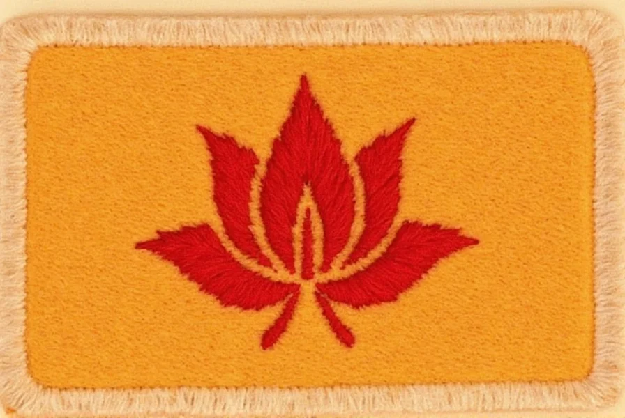 Monk carefully applying saffron patch to ceremonial robe with traditional dye materials nearby