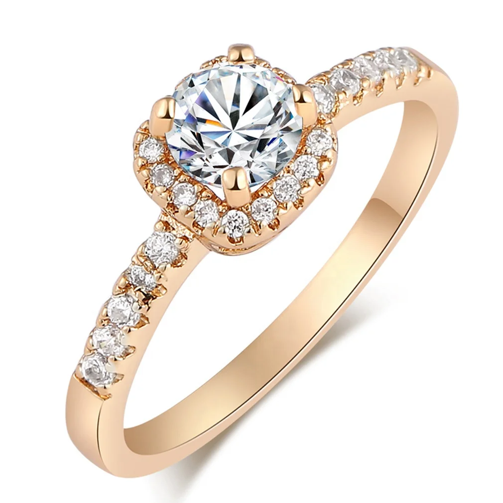 

Couple's Square Diamond Ring Fashion Exquisite Ring Full Of Diamonds Simple Personality Creative Ring, Picture