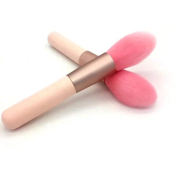 

High Quality New Soft Multi-functional Cute Pink Powder Cosmetic Blush Foundation Brush for Women Girls OEM ODM Wood Handle