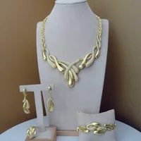 

24k Gold Plated Unique Design Jewelry Sets Women Dubai Fashion Jewelry Sets FHK8025