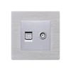FIKO type 86 hotel office bedside wall hidden silver wire drawing aluminum metal panel two-hole TV with telephone socket
