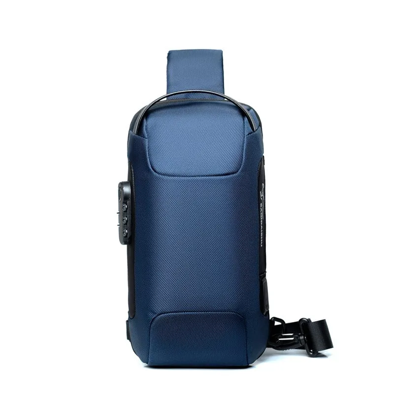 

New leisure outdoor USB anti-theft single shoulder crossbody sports chest bag for men, 3kinds or customized