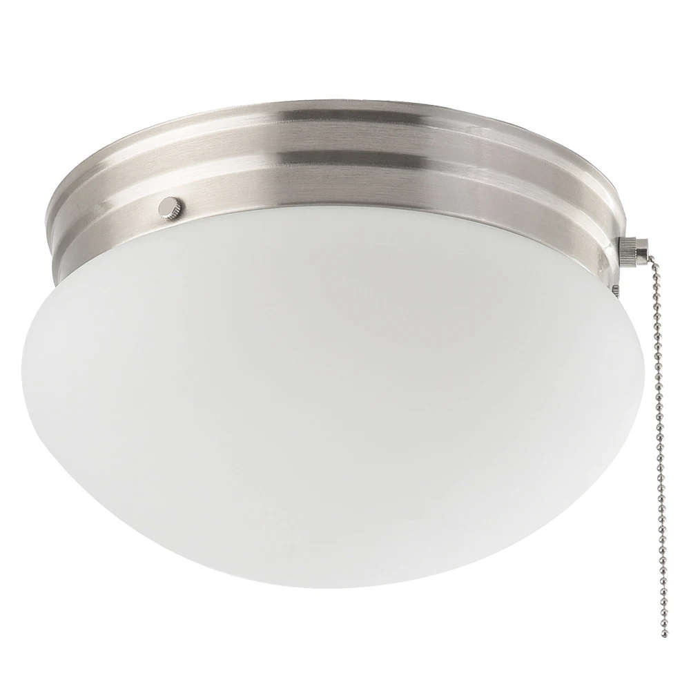 Round Ceiling Light with Pull Chain Switch Frosted Glass E26 UL Listed