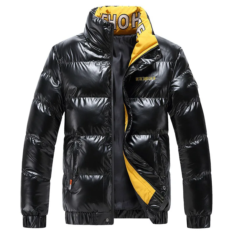 

Factory wholesale fashion casual leather coats zipper warm thick winter down coat men puffer jacket, As picture or customized