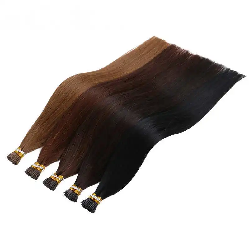 

Xuchang Harmony wholesale 16inch 0.8g silky straight luxury russian virgin remy prebonded micro ring i tip human hair extensions