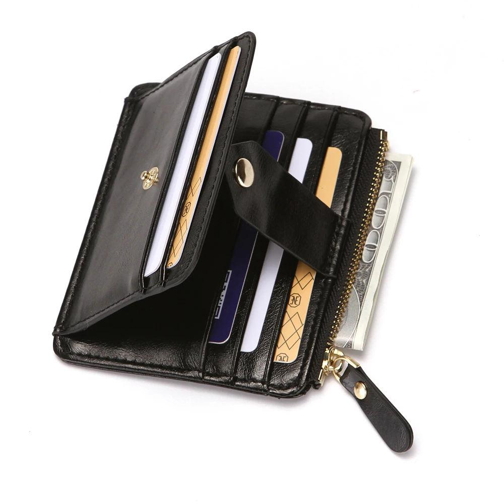 

2021 Luxury Pu Leather Coins Purse Zipper Hasp Flip Wallet for Men Multi Credit Card Folder Bags Wallet Clips