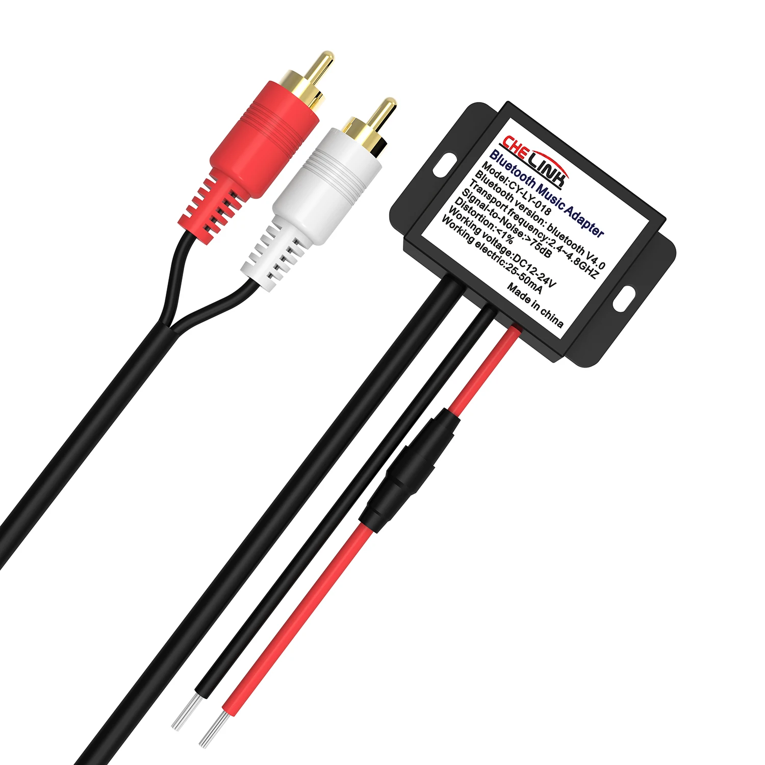 Chelink 12 V Universal Car Bluetooth Receiver Stereo Aux Adapter With 2