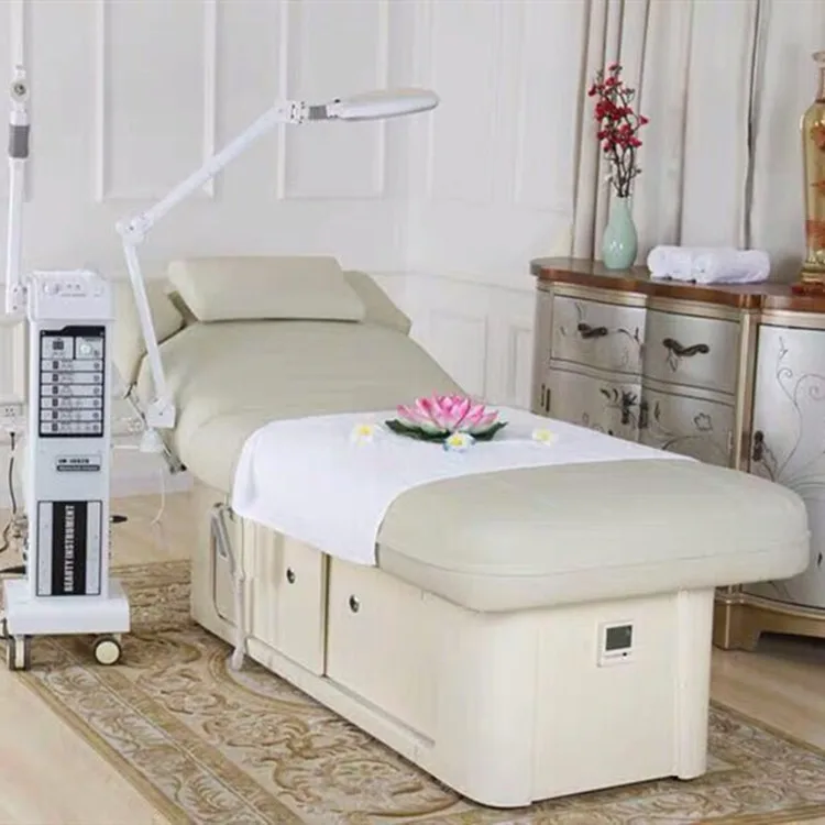 Spa Salon Electric Massage Table Wooden Frame Heated Adjustable Beauty