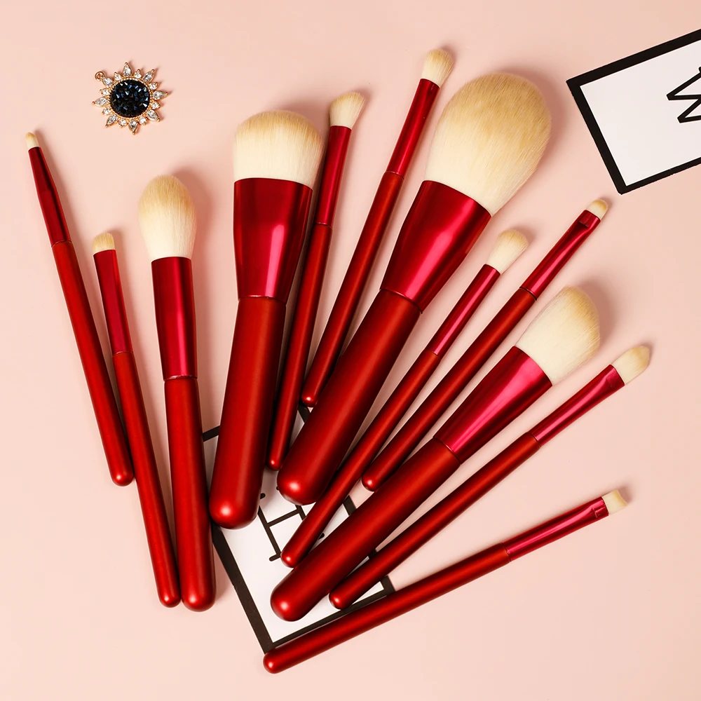 

Custom Logo Nylon Hair OEM Professional 12Pcs Make Up Brush Set Private Label, Customized color