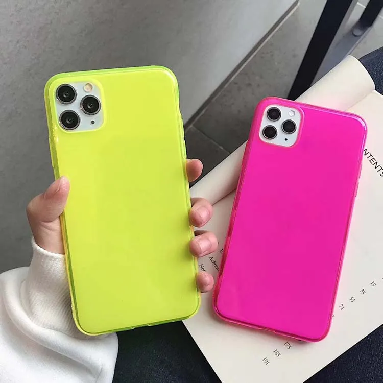 

Fashion style fluorescent color crystal clear 1.5mm soft TPU transparent phone cover case for LG G7 / Q9 / Q925