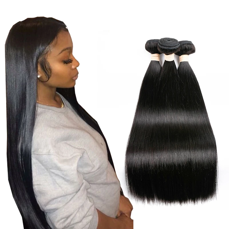 

10A Virgin Brazilian Free Sample Hair Bundles Raw Cuticle Aligned Virgin Hair Silky Straight Human Hair Extensions, Natural colors silky straight remy human hair extension