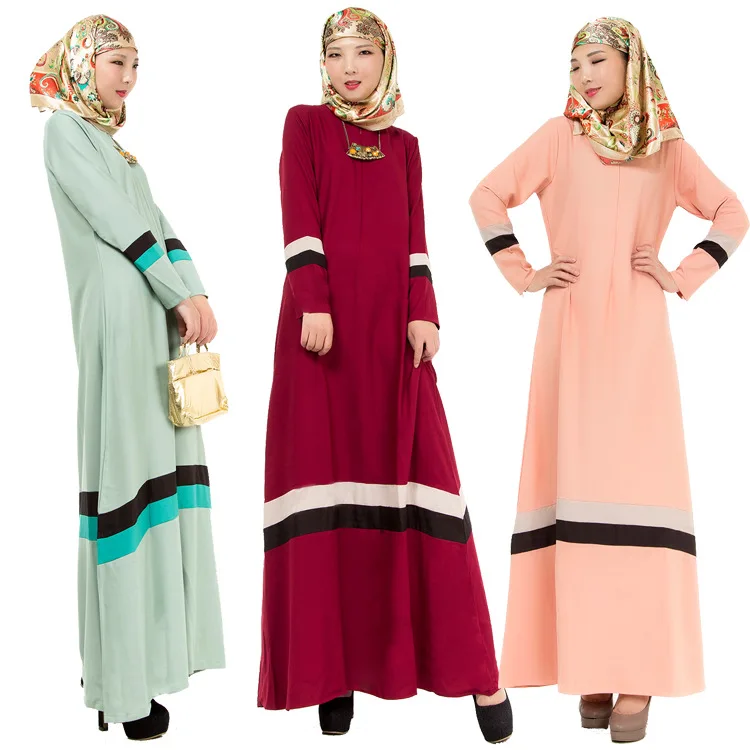 

MuslimQLO Color block mopping skirt elegant clothing women muslim dress, Customers' requirements