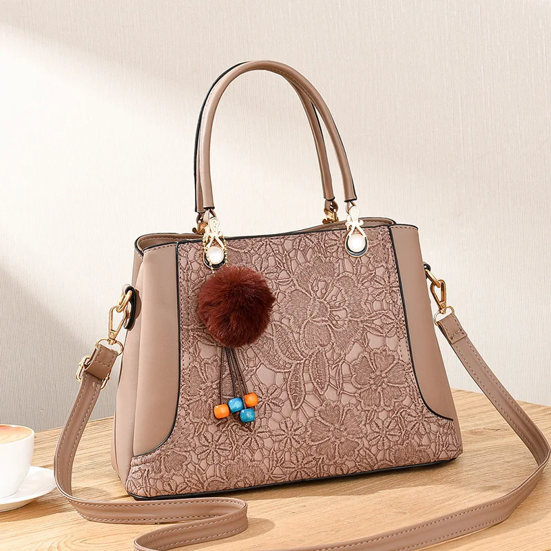 

Women Flowers Embroidery Bucket Crossbody Bags High Quality PU Leather Luxury Shoulder Handbags