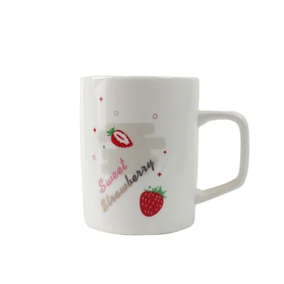 

Madou New Strawberry Ceramic Mug Cup Office Cute INS Home Teenage Girls' Romance Breakfast Milk Mug, 4 colors