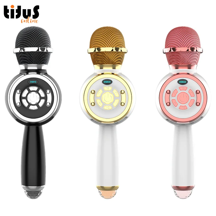 

DS810 integrated microphone and audio Wireless karaoke microphone speaker stable connection Party Handheld Singing Recorder