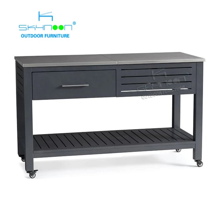 Modern Design Aluminum Outdoor Kitchen Cart Factory Outdoor Food Cart