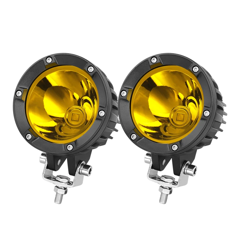 

4X4 Offroad Yellow Fog Lamps Spot Beam Round 3.9 Inch 40 Watt Tractor Led Work Light