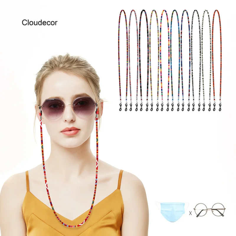 

Fashion Flat Glasses Strap Rope Removable Colorful Cords For Spectacles Sunglasses Ethnic Style Eyewear Chain Holder Lanyard
