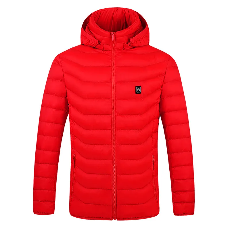 

Winter Heating Jacket Men USB Charging Nine Zone Hooded Down Cotton Padded Jacket Heating Clothing