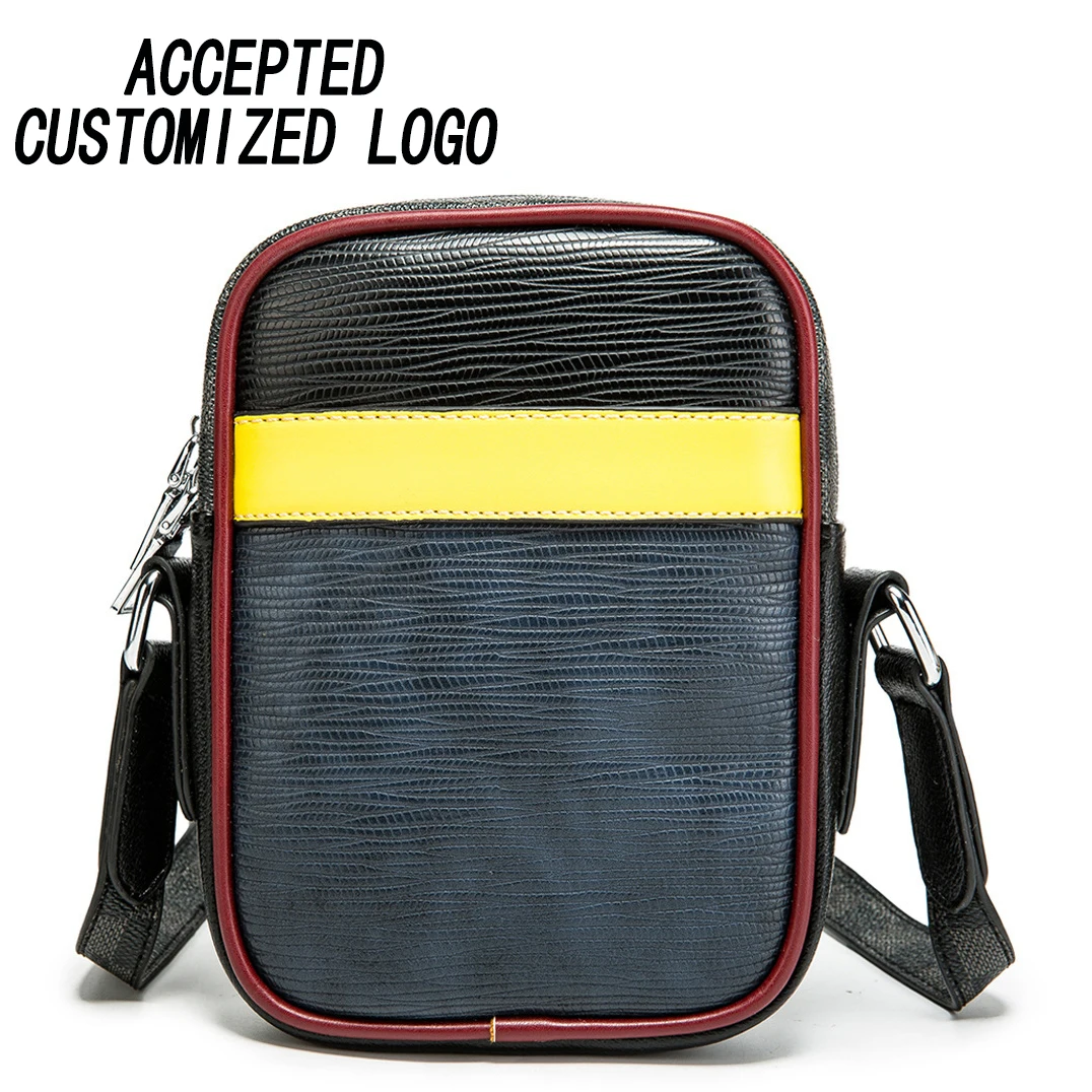 

2021 Trends customization Metal Logo Women Mens Pu Cell Phone Crossbody Sling Shoulder Bags Bag Men Leather Messenger