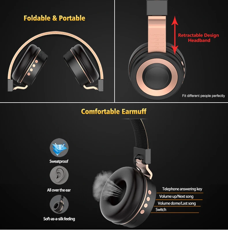 OTAO TWS FM Radio Headset Wireless Bluetooth Handfree Earphones Earbuds Bass High Fidelity Fone Inpod Over Ear TF Card Headsets - ANKUX.COM