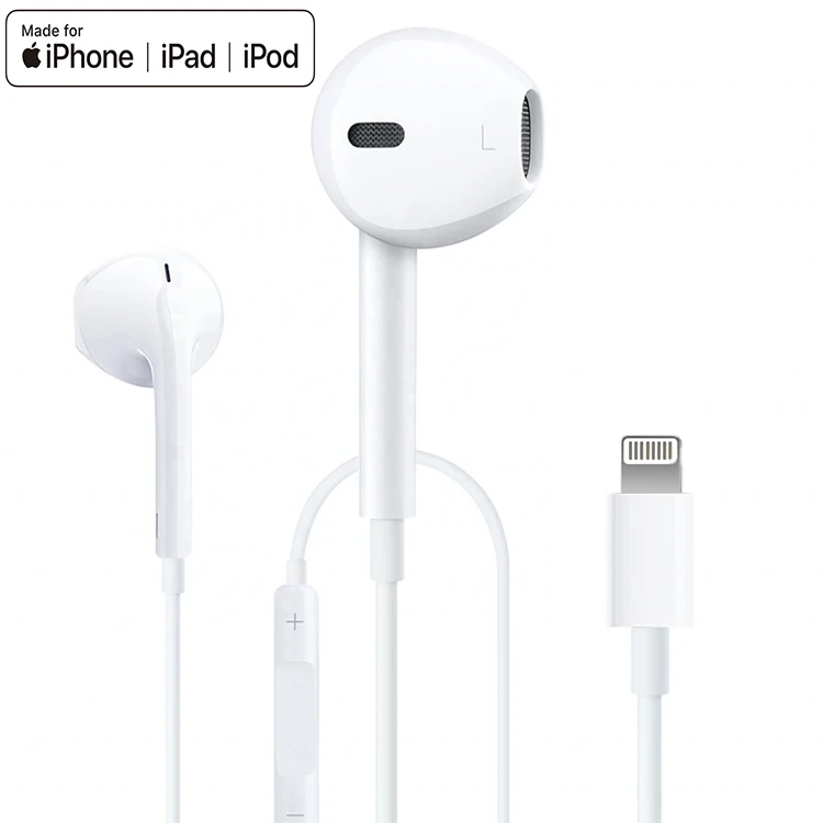 

High Quality Earphones In-ear Earphone Headphone 8 Pin Lightin Plug for iPhone Earphone, White