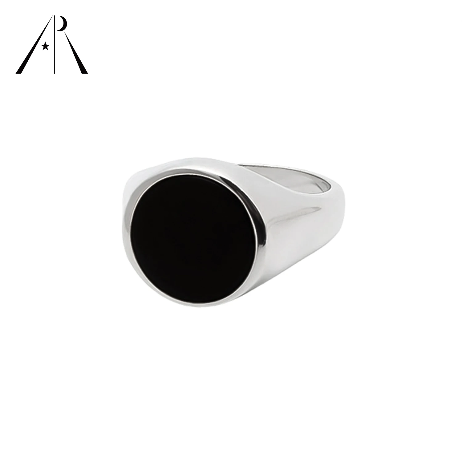 

Handmade Jewelry Fashion 925 Sterling Silver Rings Fine Onyx Gemstone Agate Rings