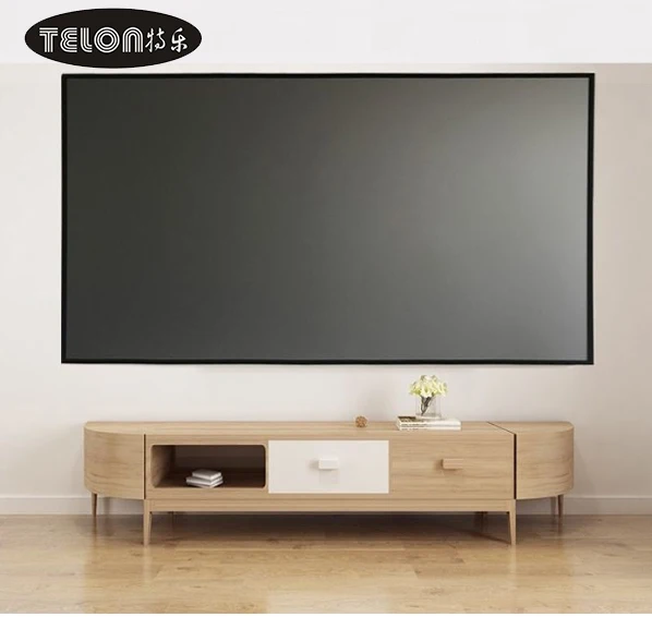 

Telon 120" 4K PET Crystal ultra short throw projector fixed frame ust ALR CLR screen ambient light rejecting projection screen, Dark grey