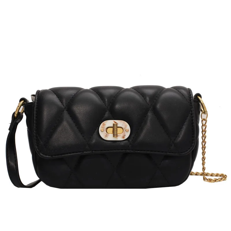 

Creative Half-chain Half-leather Shoulder Strap Messenger Bag Adjustable Shoulder Strap Ladies Handbag Rhombus Chain Bag YGH056