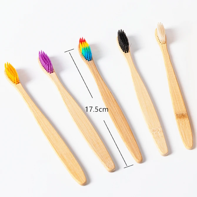 

Rainbow Black Bristle Biodegradable Organic Moso Bamboo Toothbrush Custom Logo