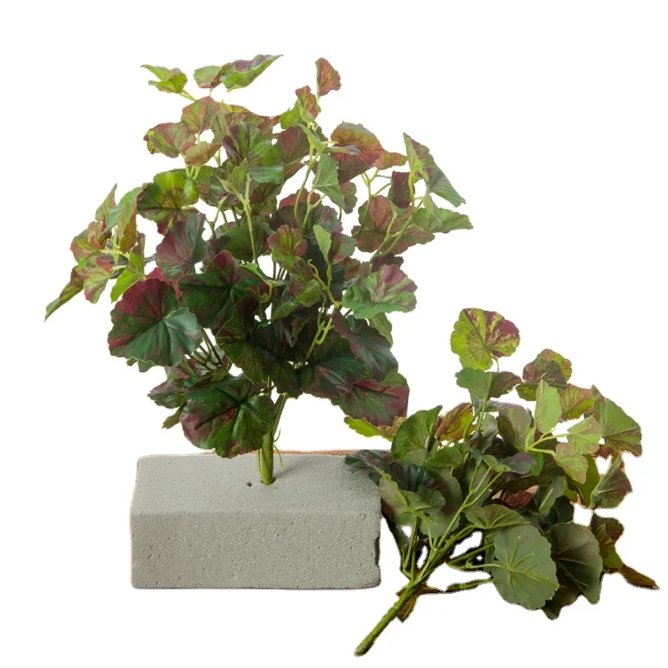 

45cm manufacturer wholesale artificial small plant wall accessories decoration green autumn color red begonia leaves Artificial tree, Green or yellow edge