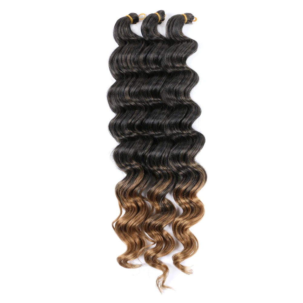 

20 Inch 80g Body Wave Ocean Wave Deep Wave Twist Crochet Braids Synthetic Braiding Hair Extension Deep Curly Crochet Bulk Hair